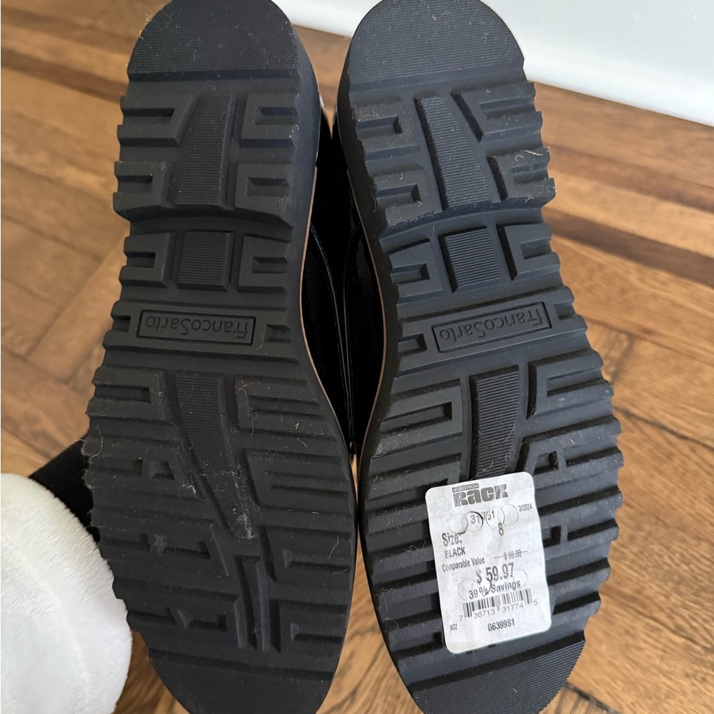 NEW Franco Sarto Black Leather Oxfords - Picture 6 of 6